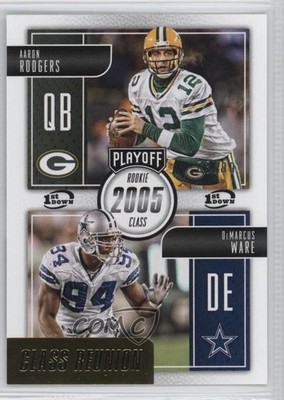 2016 Playoff Class Reunion 1st Down /99 Aaron Rodgers DeMarcus Ware HOF 11ao