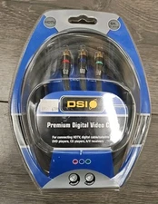 Component Video Cable 6 Ft  Male to Male Gold Plated RCA-3 RGB Red Green Blue