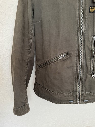 G Star Raw Mens Full Zip Chopper Jacket Embroidered Large Military Field Biker - Picture 9 of 23