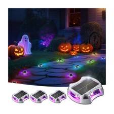 Solar Driveway Lights - New Upgraded RGB Colors Solar Deck Dock Lights Outdoo...