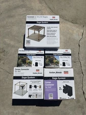 Outdoor Accents Sage System Sunshade Gazebo for 10ftx10ft Pergola Complete Set