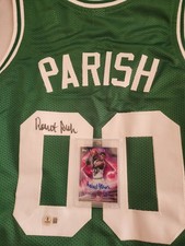 Robert Parish HOF Boston Celtics Jersey Auto Beckett & Topps Midnight Auto Card 