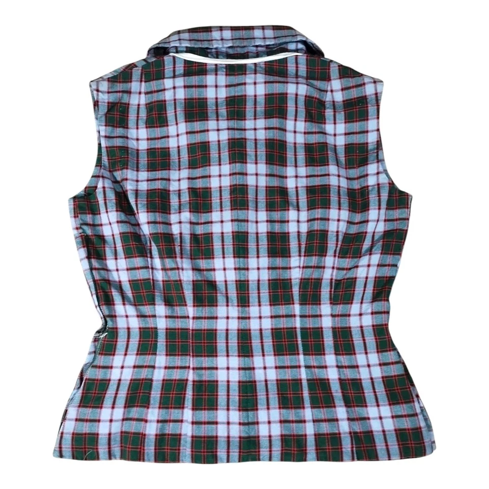 Vintage 60s Marie Phillips Plaid Top & Skirt Dark Green, Red, Gray 2 Pc Set  - Image 3 of 4