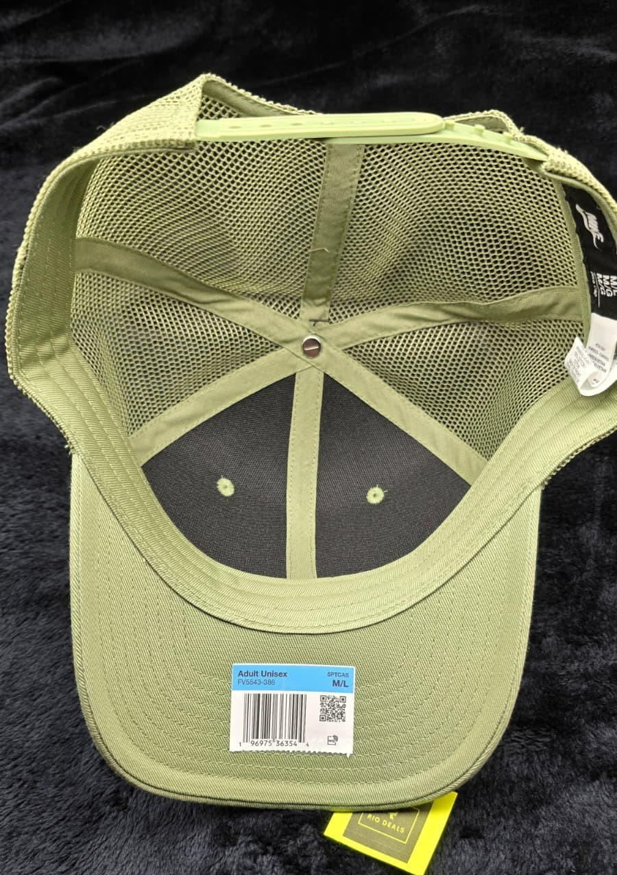 Nike Rise Cap Unisex Snapback Trucker Hat Olive Green Size M/L L/XL FV5543-386