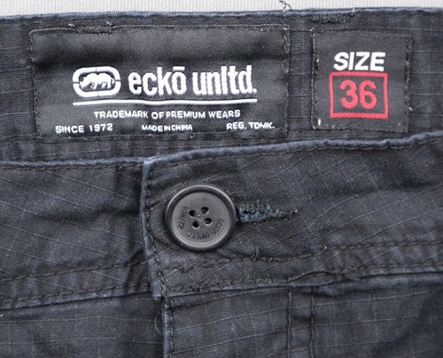 Pantalones Cortos Hombre Ecko Unltd Ripstop Carga Negros 100% Algodón Talla 36 (Sr 38x10) - Imagen 3 de 9