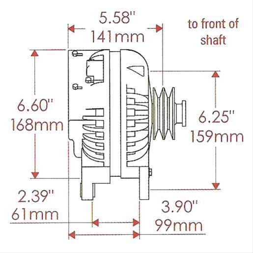 Powermaster 175091 Mopar 90 Amp One Wire Alternator w/ 2V Powermaster 175091 Mopar 90 Amp One Wire Alternator w/ 2V