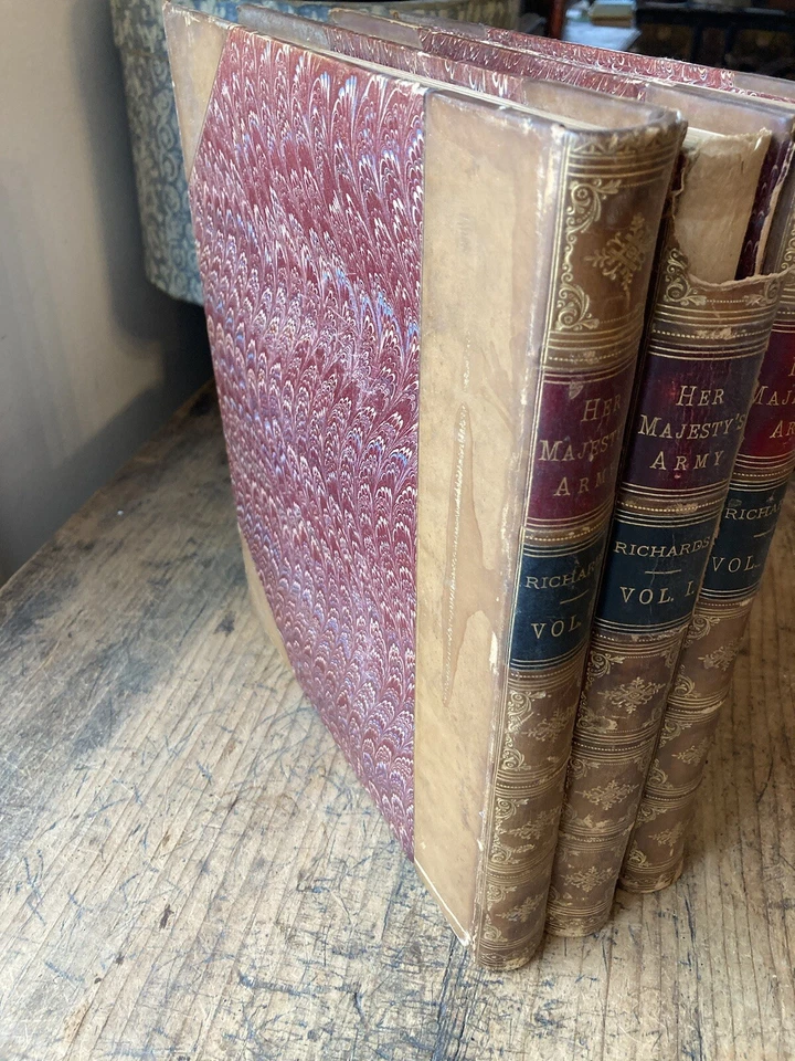 Her Majesty's Army 3 volume Set of Antique Books with Color Prints First Edition - Image 2 of 4