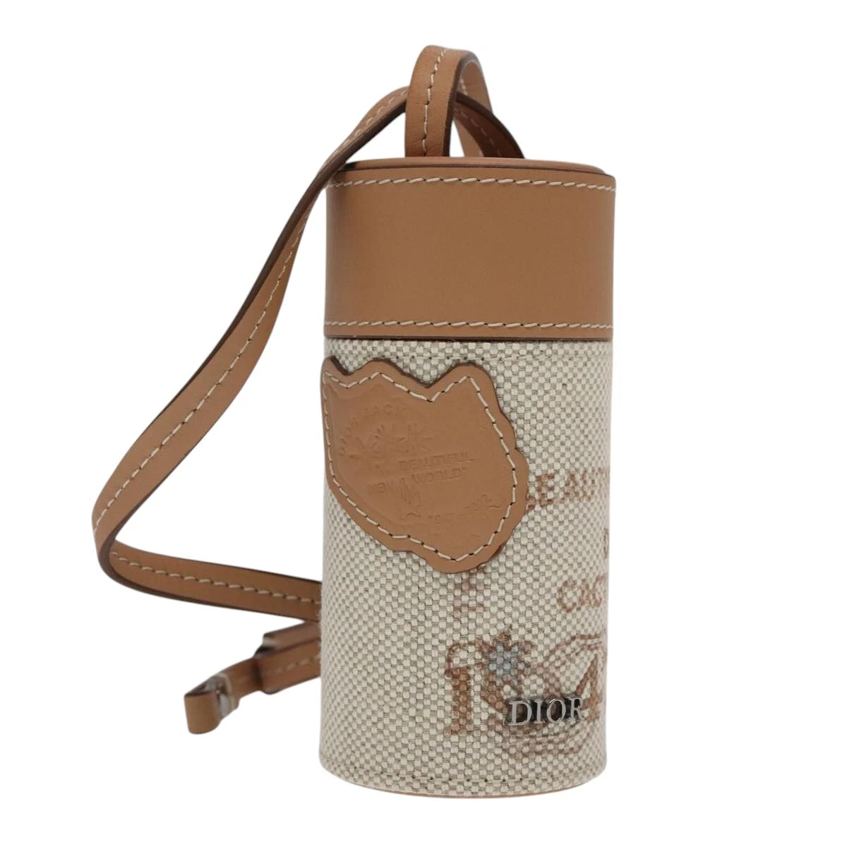 Christian Dior Pochette à roulettes Cactus Jack toile cuir beige authentique 106248