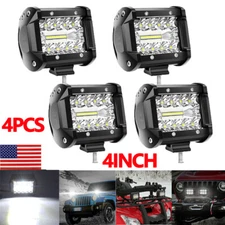 20" inch 1520W LED Light Bar Flood Spot Combo For Jeep Offroad  4" LED Pod Light