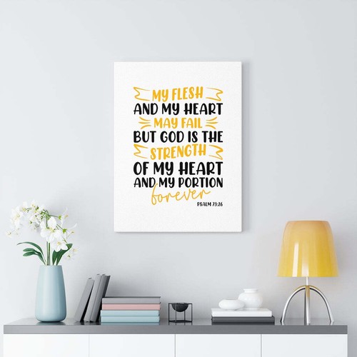  Psalm 73:26 God Is The Strength Bible Verse Canvas Christian Wa - Picture 10 of 16