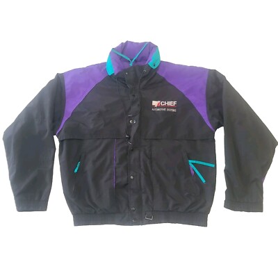 VTG Dunbrooke Distinctive Images Purple Black Hoodie Jacket Coat