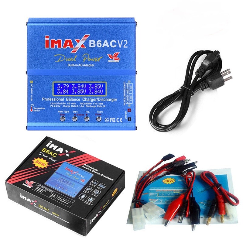 IMAX B6ACV2 80W Digital Balance Charger for LiPo NiMH RC Batteries with Discharge