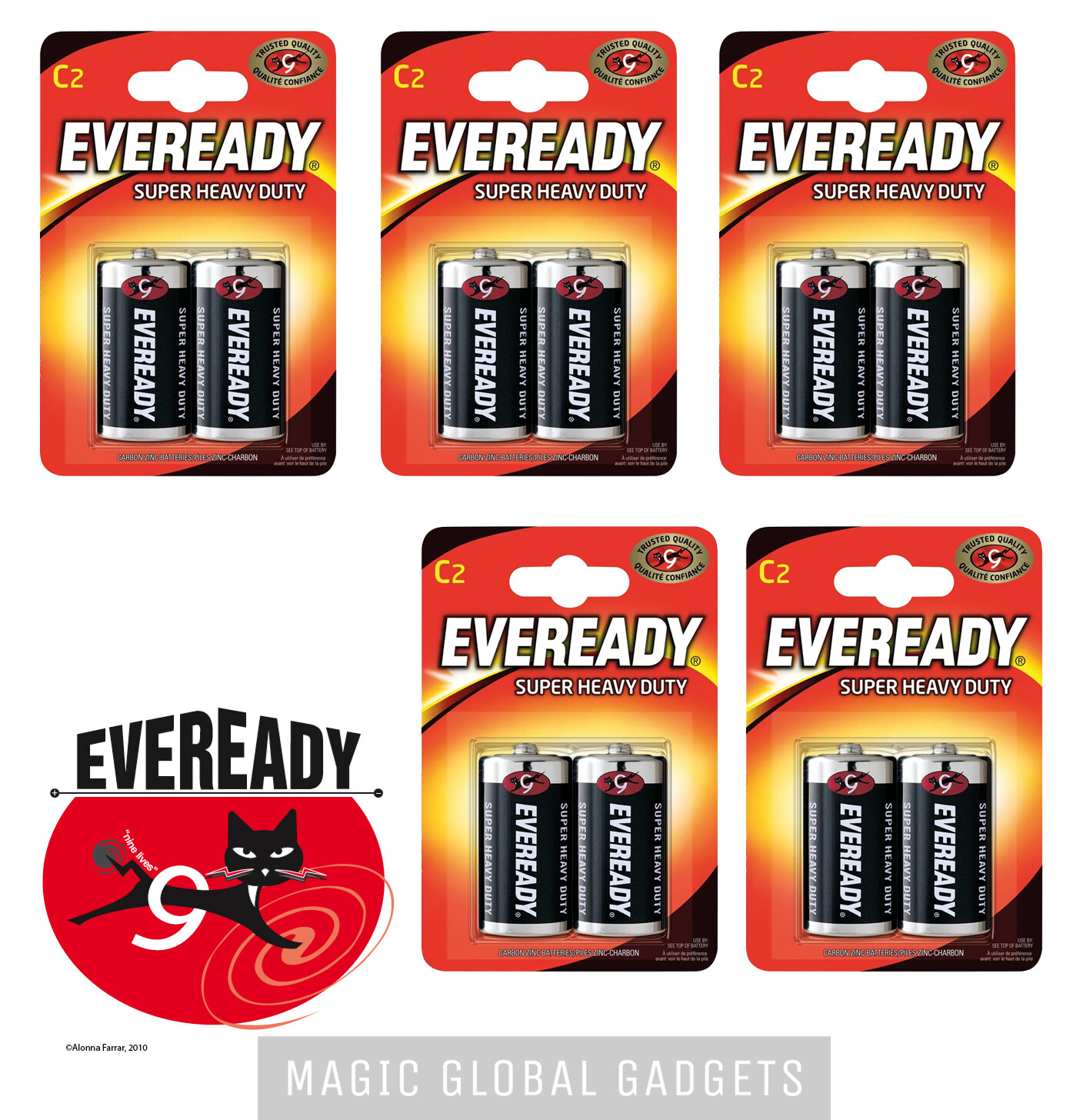 EVEREADY SUPER HEAVY DUTY BATTERIES AA, AAA, 9V, C, D 1.5V, 9V EXPIRY