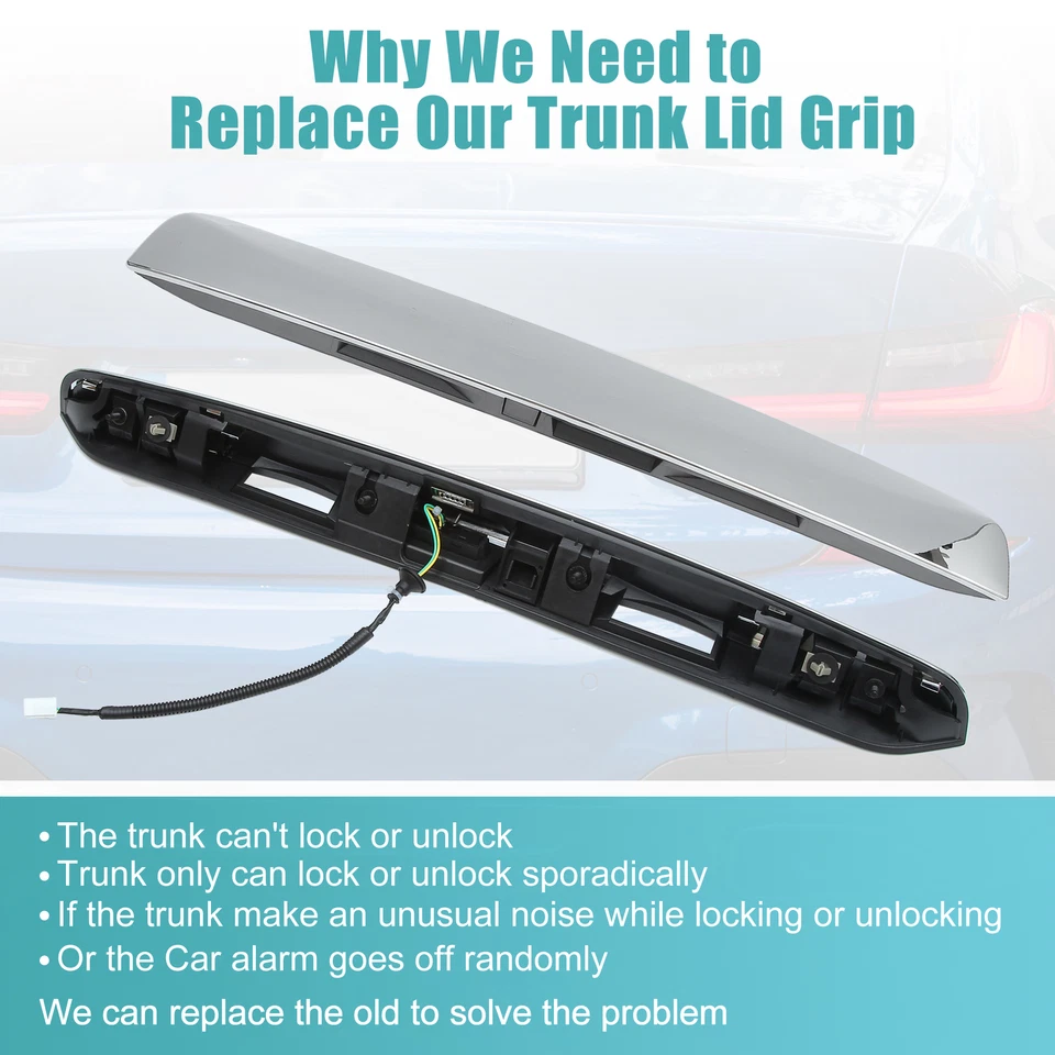 Empuñadura de tapa de maletero trasero para Nissan Pathfinder 13-19 adorno cromado Foto 4 de 4