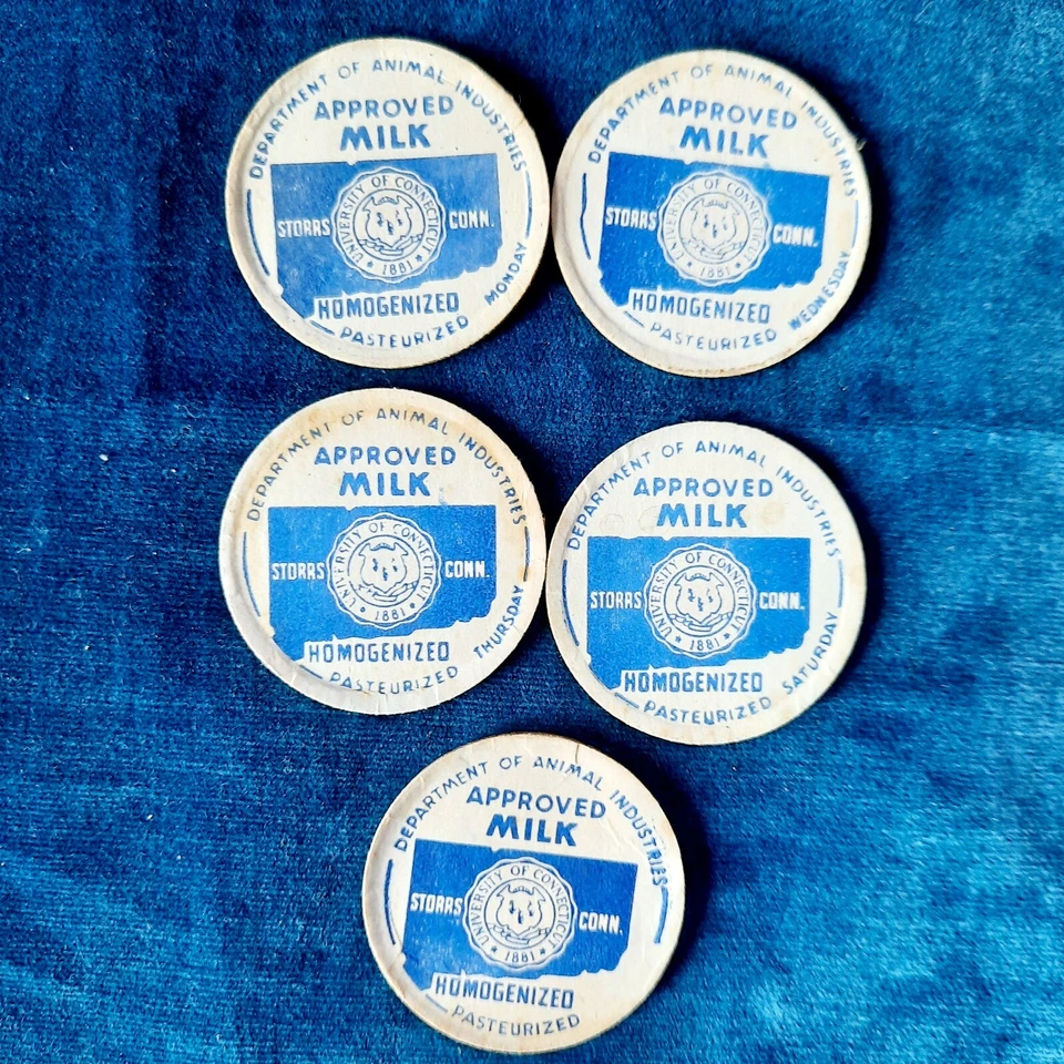 50 tapas de botellas de leche Departamento de Industrias Animales de la Universidad de Connecticut Storrs Foto 2 de 4