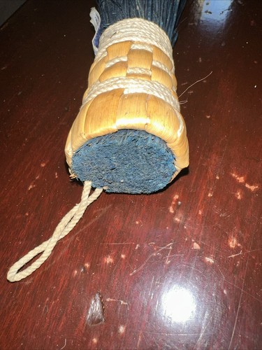 Berea College Crafts Whisk Hearth Broom Shaker Wrap Handle KY Primitive Blue - Picture 4 of 7