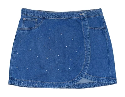Damen Rock Jeansrock  mit Strasssteinen - Gr. 36, 38, 40, 42, 44, 46, 48 C5 - Bild 1 von 4