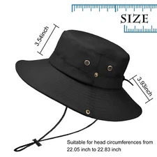 Unisex Bucket Hiking Hat Neck Cover Flap Sun Wide Brim Fishing Solid Outdoor Cap