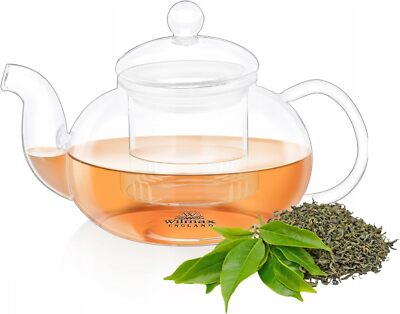 Wilmax | Teekanne Glas mit Siebeinsatz  | Teapot | Teezubereiter für losen Tee