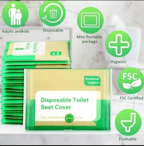 40 pcs Biodegradable Disposable Toilet Seat Covers -Restroom Travel Toiletries