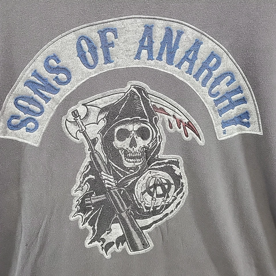 Camiseta gris Sons of Anarchy para hombre XL Road Gear defectuosa Foto 2 de 4