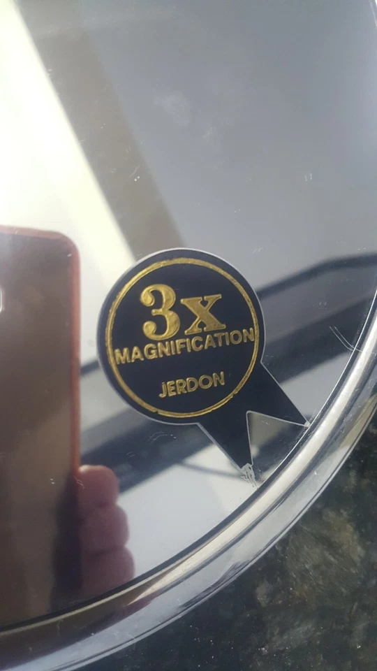 Espelho de maquiagem Jerdon de parede com ampliação 3X cromado dupla face - Imagem 3 de 4