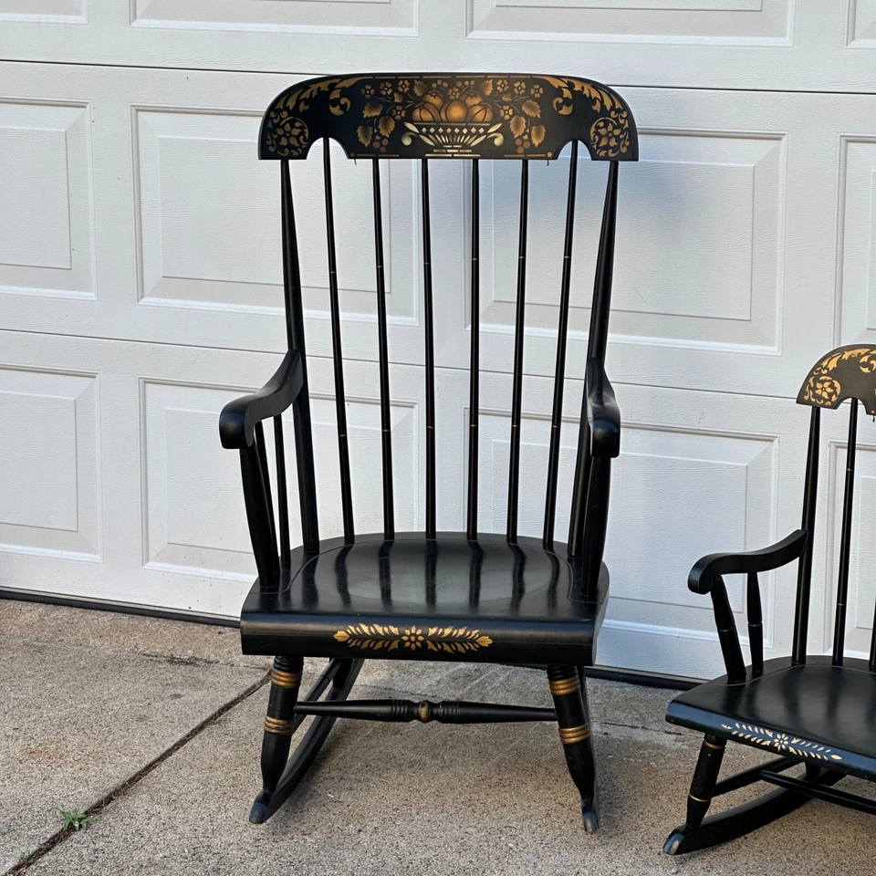Par de mecedoras negras Nichols and Stone plantilla de cosecha - adulto y niño Foto 2 de 4