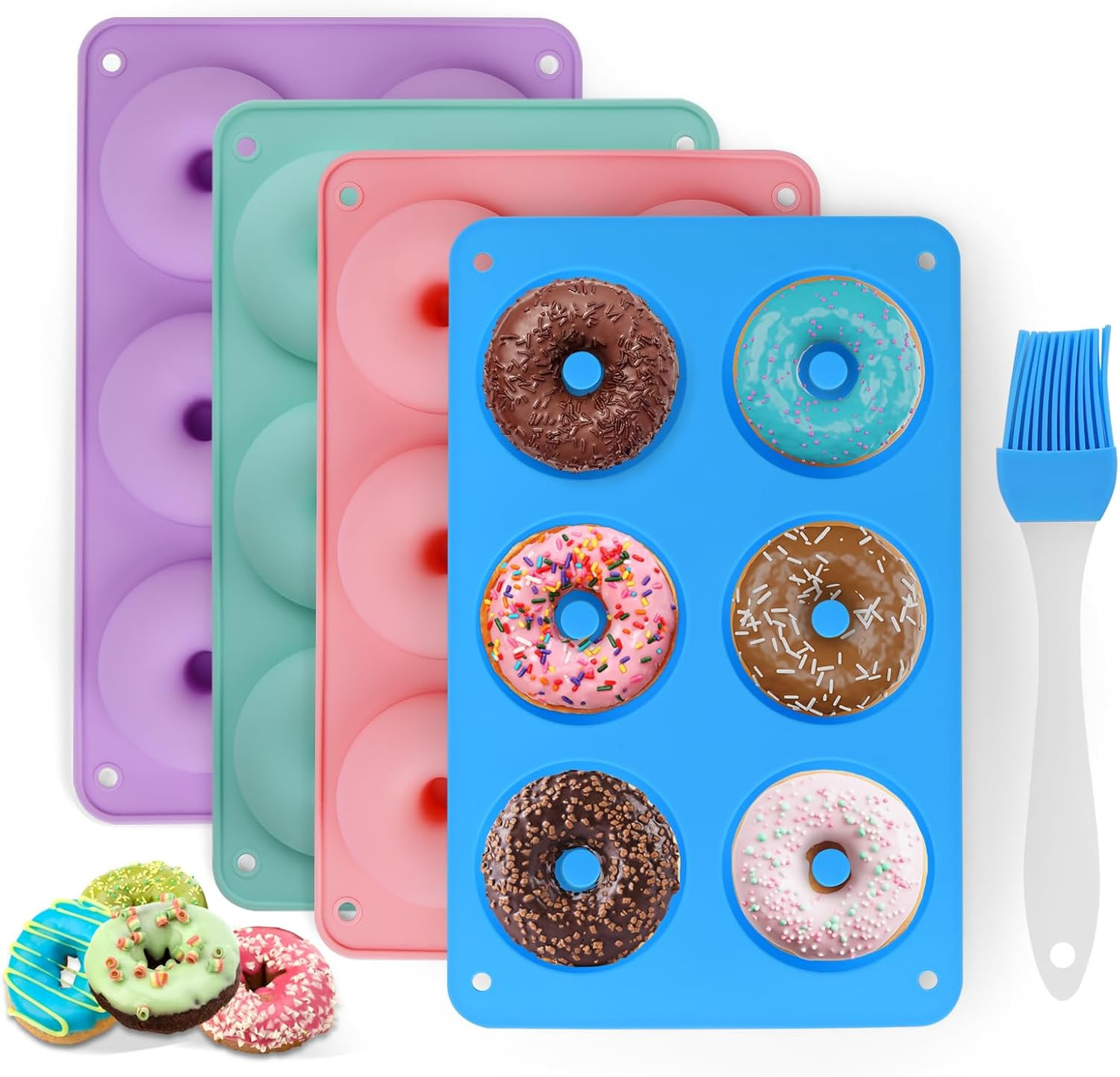 5 Stück Donuts Backform Donut Backform Mit Silikon Backpinsel Silikon Antihaft ✅