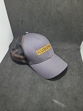 KUBOTA - K-PRODUCTS - Leather Logo- Mesh Back Adjustable Hat Ball Cap Gray