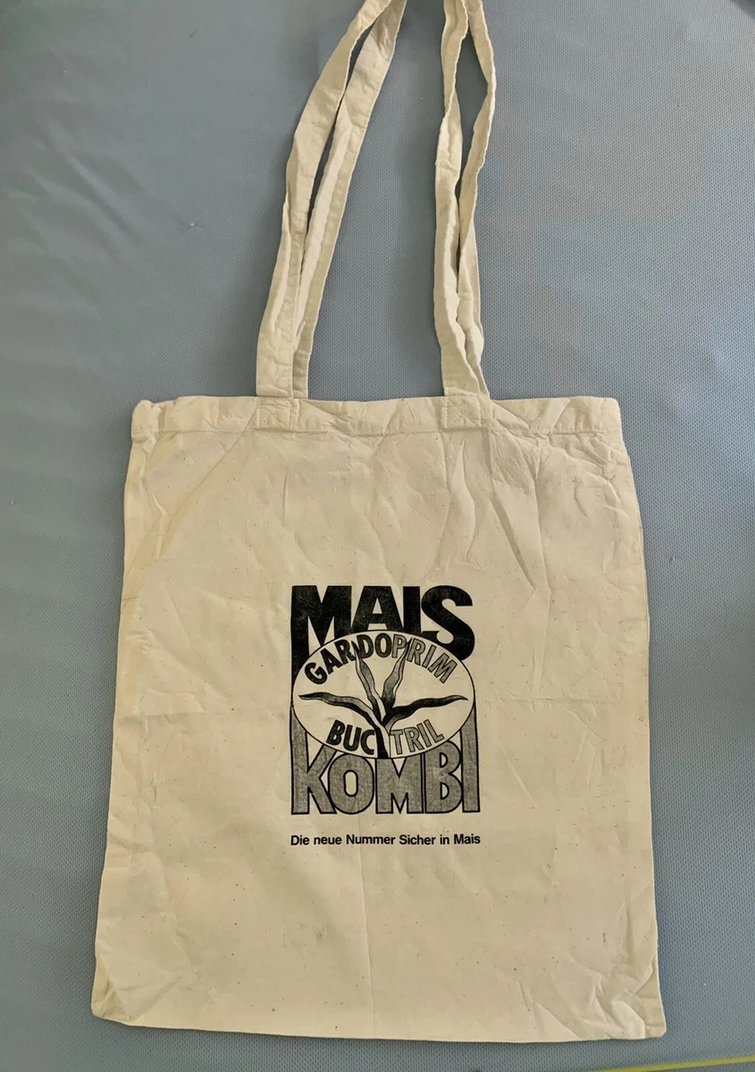 Vintage 90s Cotton Shopping Bag Tote Shopper Advertising German Corn Mais