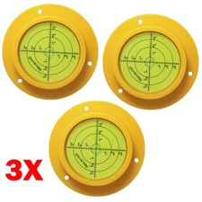 3x Round Bubble Level 90mmX17mm High Precision Circular Spirit Level Yellow USA