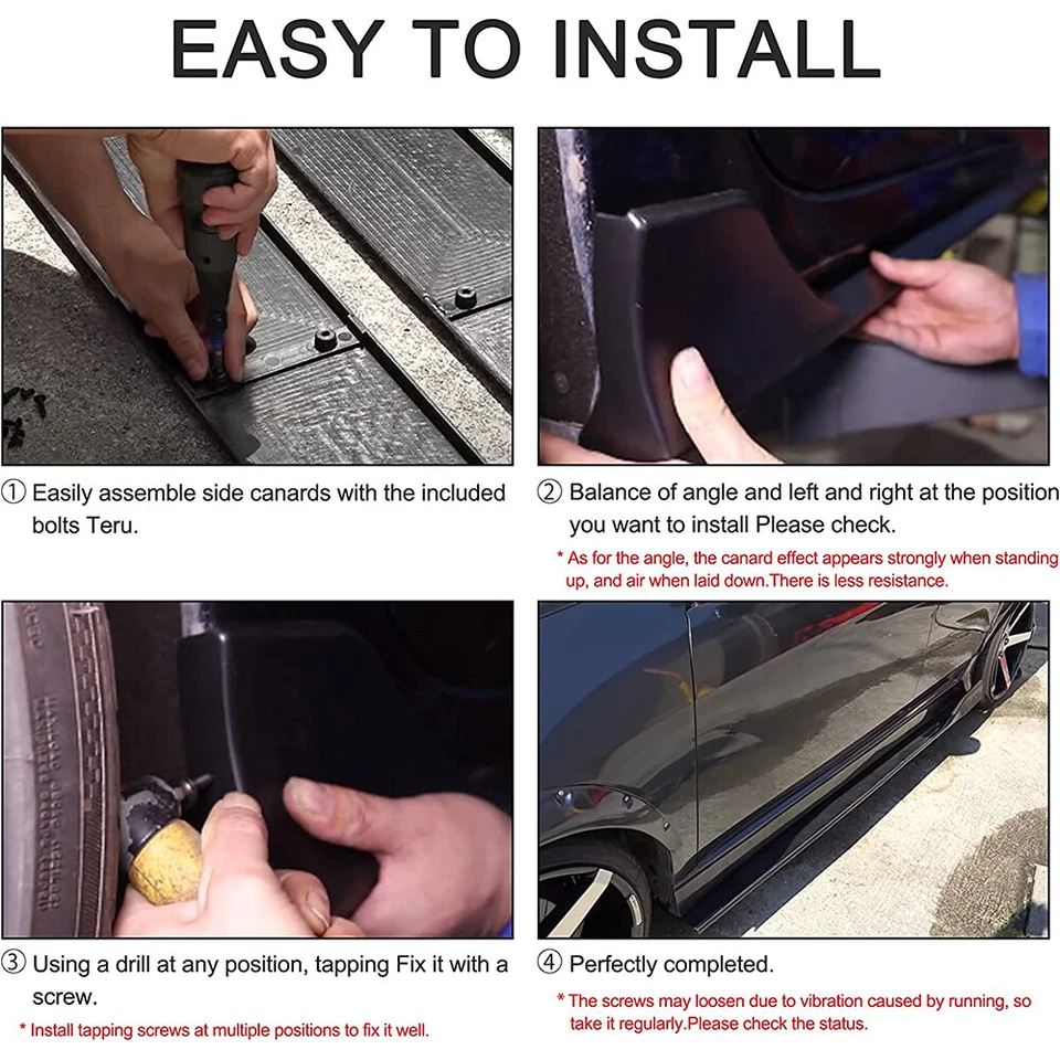 Para Dodge Challenger R/T SRT 392 Negro Rojo Falda Lateral Panel Balancín Labio Divisor Foto 2 de 4