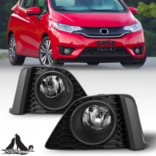Pair Fit 2015 2016 2017 Honda Fit Front Bumper Fog Lights Lamps W/Wiring Switch