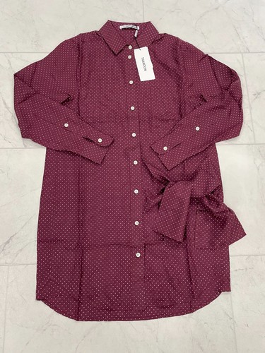 NWT $195 Thakoon Silk Wrap Tie Shirt Dress In Maroon Size: Large - Picture 3 of 7