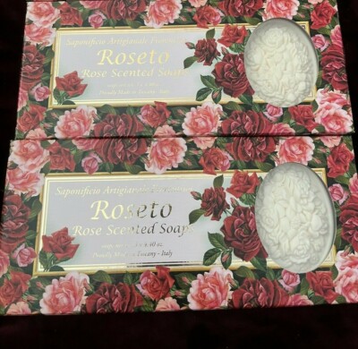 SAPONIFICIO ARTIGIANALE FIORENTINO ROSE SCENTED SOAPS (2BOXES  W.3 SOAPS EACH=6