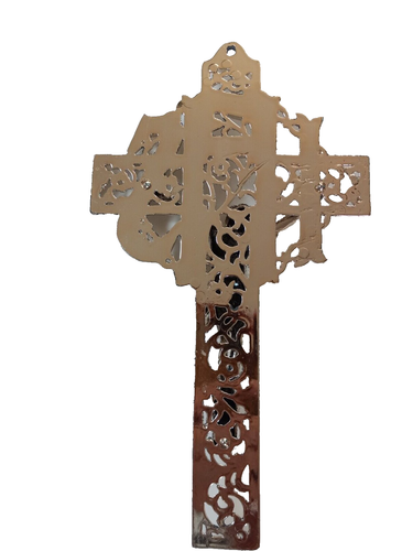Cathedral Crucifixes Filigree IHS Cross with Light Gold color Finish - 9 Inch - Picture 3 of 3