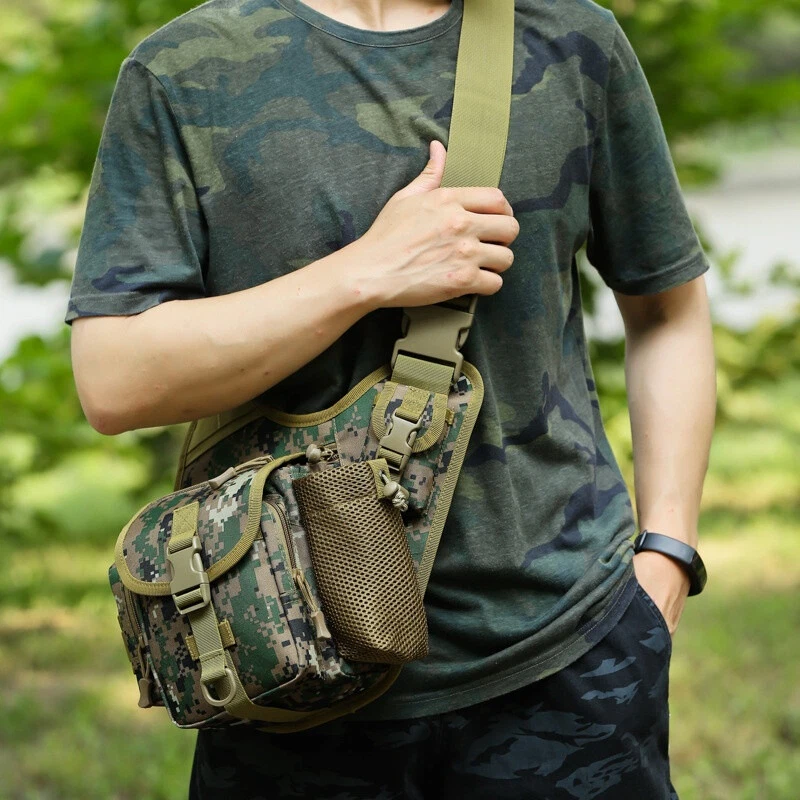 Mens Camo Chest Shoulder Strap Bag Shoulder Bag Travel Hiking SPORTS