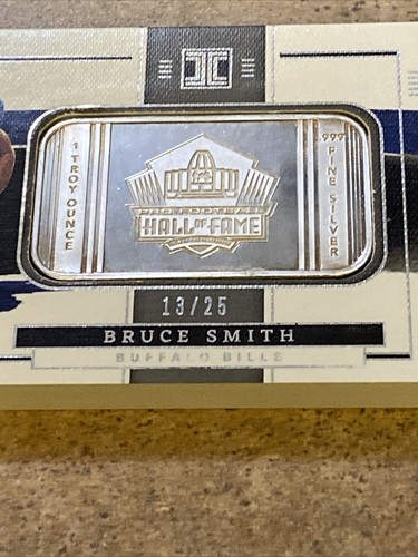 2022 Panini Impeccable BRUCE SMITH 1oz Silver Bar Hall of Fame Logo 13/25 ๐ฅ๐ฅ - Picture 3 of 3