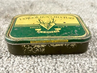 exmoor hunt tobacco VINTAGE TOBACCO TIN EXMOOR HUNT MIXTURE SMOKING TOBACCIANA W O BIGG & CO