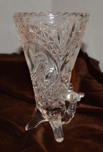 Hofbauer Byrdes Crystal Cornucopia German Crystal Birds Vase - Picture 7 of 7