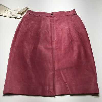 Maggie Lawrence Skirt Womens Size 10 Sport Collection Pink Suede Leather NWT