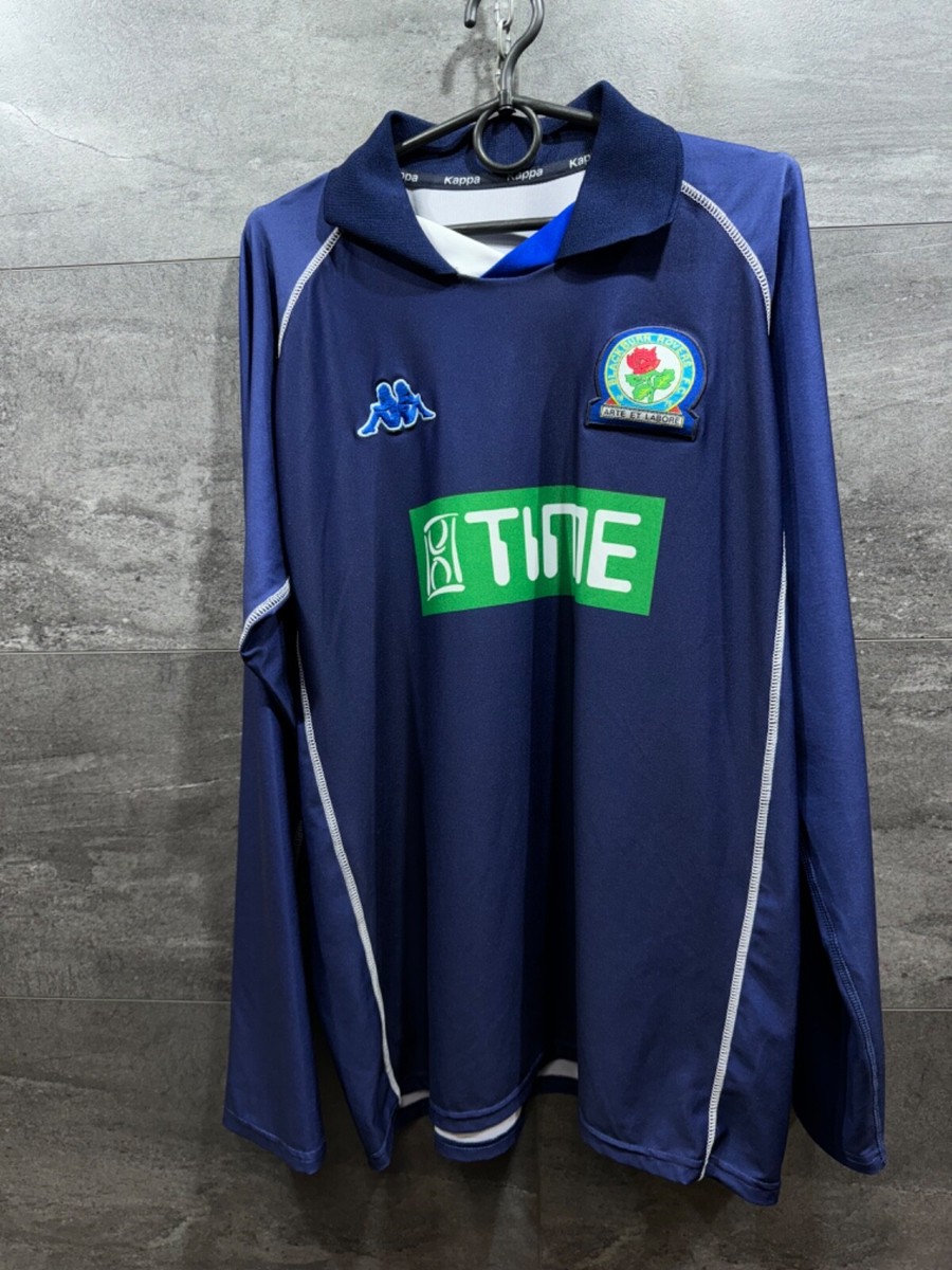 BLACKBURN ROVERS 2001-2002 AWAY FOOTBALL SHIRT Longsleeve JERSEY