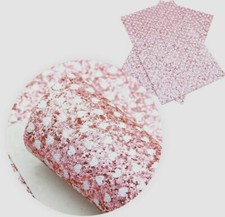 Super Chunky glitter White Hearts FAUX LEATHER SHEET 8 x 12" 1077325 Pink