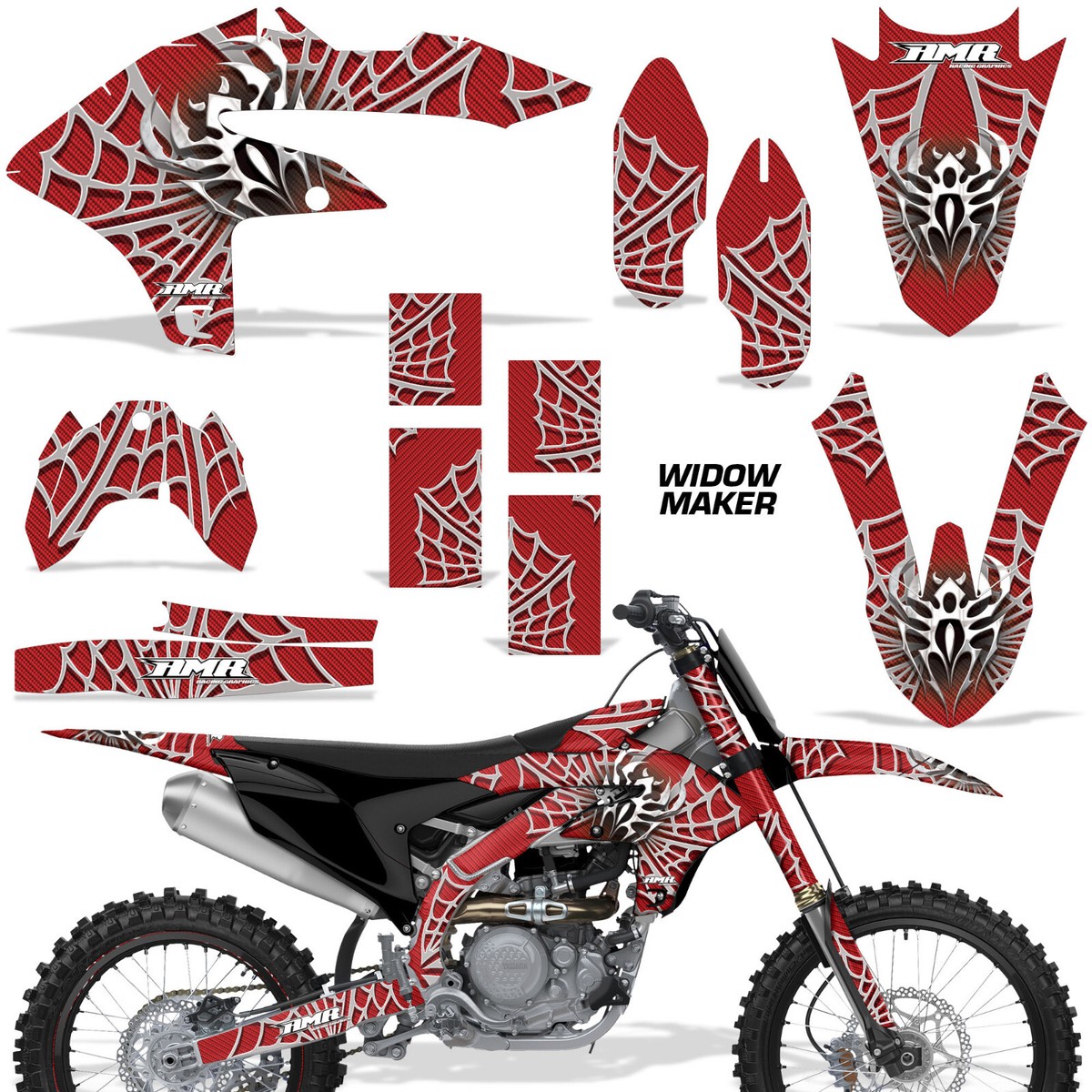 Dirt Bike Graphics Kit Decal For Yamaha YZ450F 2023 WIDOWMAKER SIL R