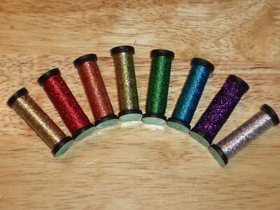 Kreinik VERY FINE #4 BRAID 11 M (12 Yds.) Silver 001 to Laser Lime 015L 