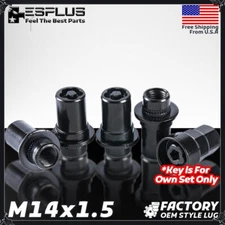 4x Toyota 1.85" OEM Wheel Lock Black 14x1.5 Fit 22-26 Sequoia/Tundra Stock Rim