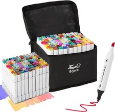 80 Colors Dual Tips Alcohol Markers, Art Markers Pens With Pen Holder, Per