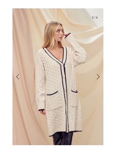 Fore Long Varsity Cardigan Women’s Size Small Jacket Sweater - Picture 3 of 9