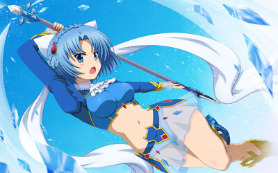 Anime madan no ou to vanadis girls blue hair eyes lourie Playmat Gaming Mat Desk
