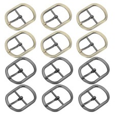 Single Prong Belt Buckle Metal Center Bar Oval Buckle 1 Inch Fit for Belt Pur...